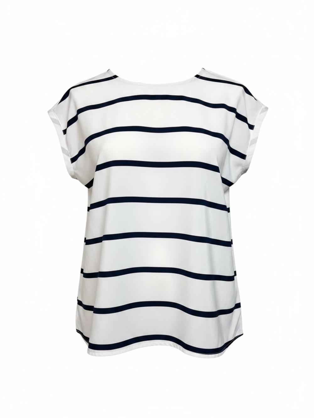 Abercrombie & Fitch White Top with Navy Stripes